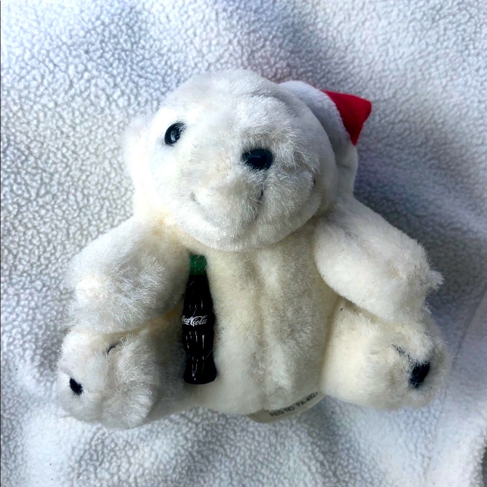 Vintage 90's Coca Cola 1996 Christmas Plush Polar Bear